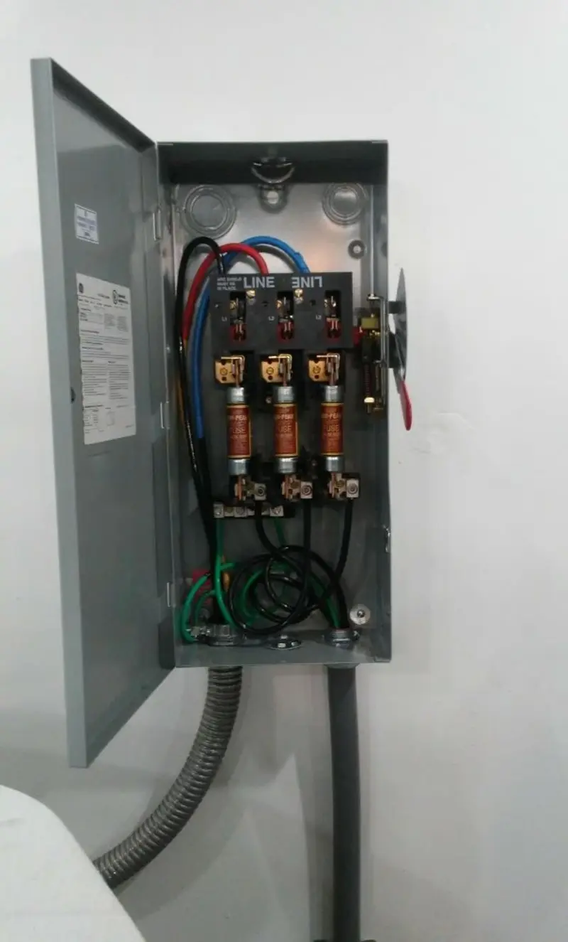 Three-phase disconnect switch installed for Electrical Wiring & Rewiring in Brookside